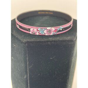 Michaela Frey Team Bracelet  Enamel Black Pink Flowers